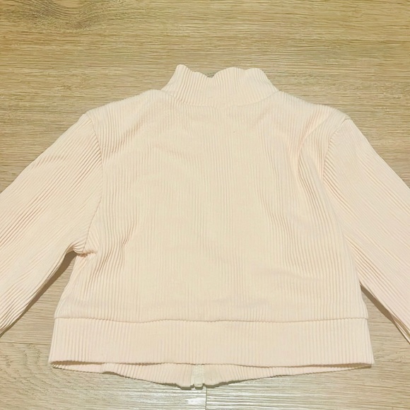 Bo+Tee ribbed zip crop jacket in cream size small - Picture 7 of 10